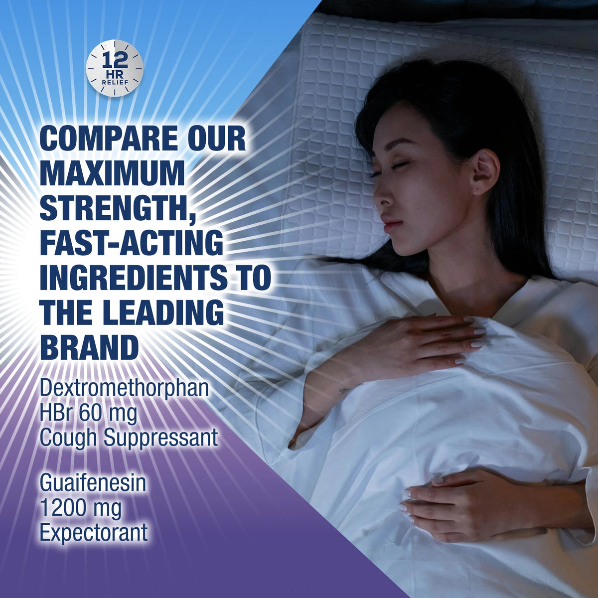 COMPARE OUR MAXIMUM STRENGTH, FAST-ACTING INGREDIENTS TO THE LEADING BRAND